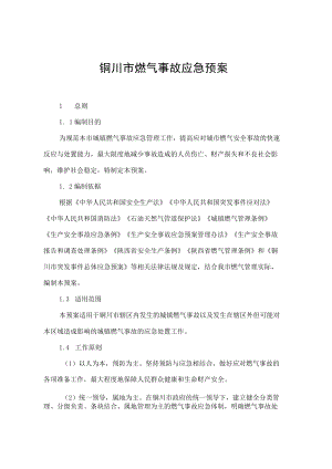 铜川市燃气事故应急预案.docx