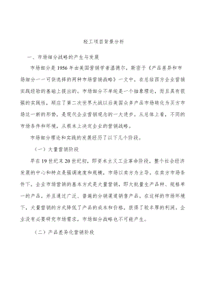 轻工项目背景分析.docx