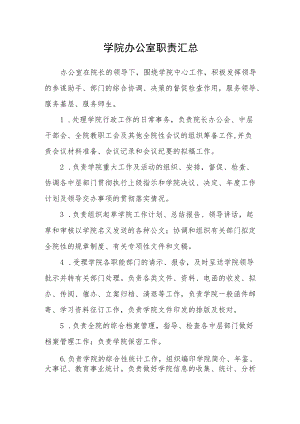 学院办公室职责汇总.docx