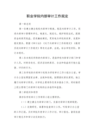 职业学院内部审计工作规定.docx