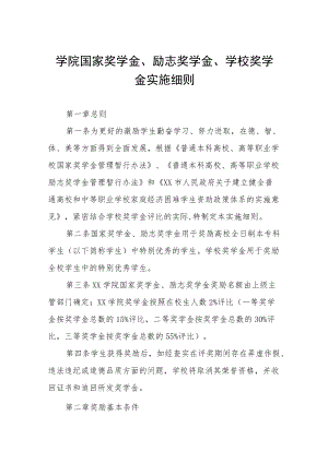 学院国家奖学金、励志奖学金、学校奖学金实施细则.docx