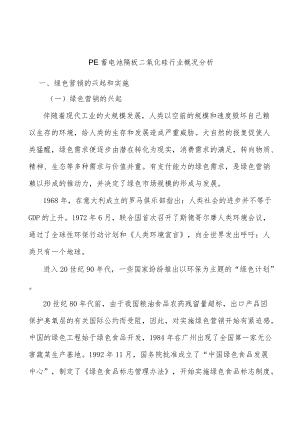 PE蓄电池隔板二氧化硅行业概况分析.docx