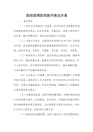 医院疫情防控医疗救治方案.docx