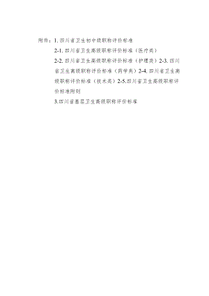 四川省卫生初中级、高级职称、基层卫生高级职称评价标准.docx