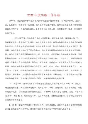 2022年度出纳工作总结.docx
