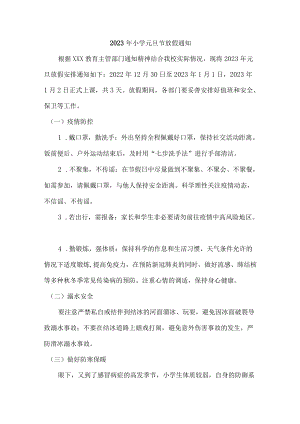 2023年实验小学元旦节放假通知（精编6份).docx