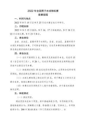2022年全国男子水球锦标赛竞赛规程.docx