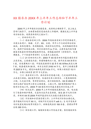 镇农办2022年上半年工作总结和下半年工作计划.docx