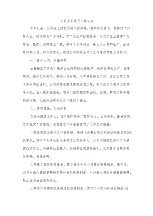 公司安全保卫工作总结.docx