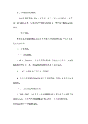 中心小学防火应急预案.docx