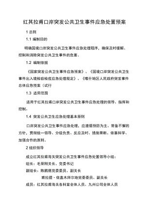 红其拉甫口岸突发公共卫生事件应急处置预案.docx