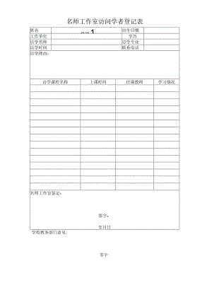 名 师 工 作 室 访 问 学 者 登 记 表.docx