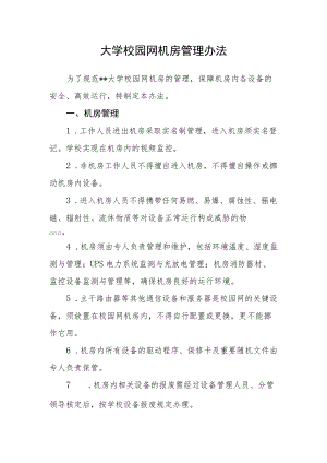 大学校园网机房管理办法.docx