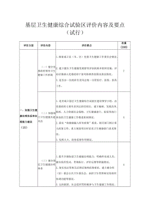 基层卫生健康综合试验区评价内容及要点（2022年版本）-20221121最新版.docx