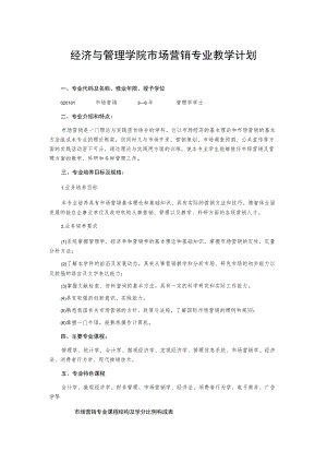 经济与管理学院市场营销专业教学计划.docx