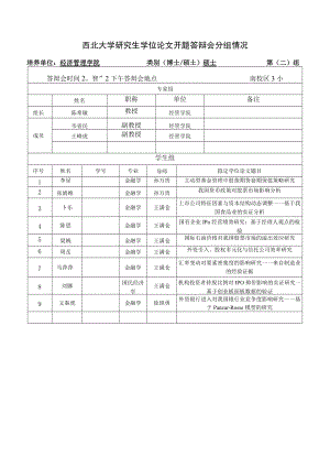 西北大学研究生学位论文开题答辩会分组情况.docx
