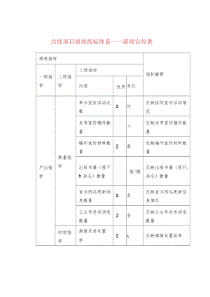共性项目绩效指标体系——新闻宣传类.docx