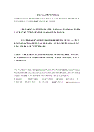 计算机压力采集气动试压泵.docx