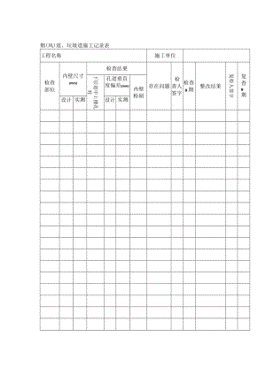 烟（风）道、垃圾道施工记录表.docx