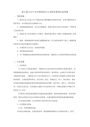 防止重大生产安全事故发生人身伤害事故应急预案.docx