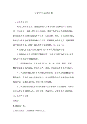 幼儿园户外活动计划-大班.docx