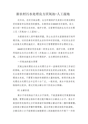 新农村污水处理良方厌氧池+人工湿地.docx