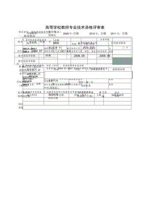 高等学校教师专业技术资格评审表.docx