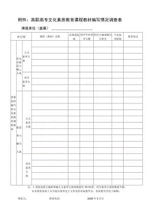 高职高专文化素质教育课程教材编写情况调查表填报单位盖章.docx