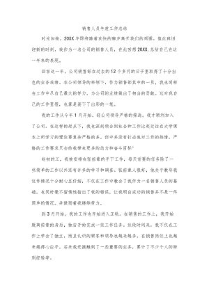 销售人员年度工作总结.docx