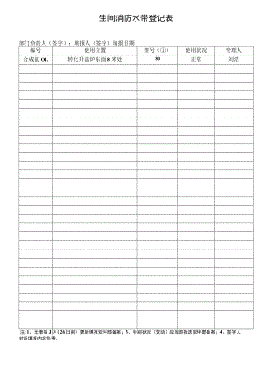 车间消防水带登记表（样表11）.docx