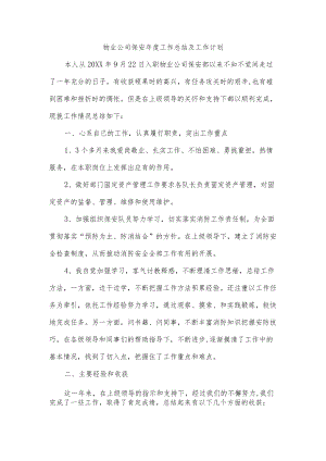 物业公司保安年度工作总结及工作计划.docx