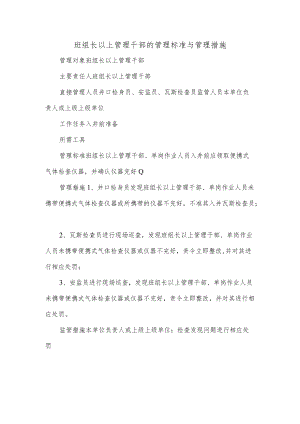 班组长以上管理干部的管理标准与管理措施.docx