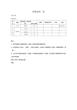 货物说明一览.docx