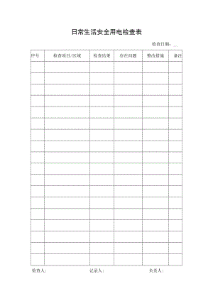 日常生活安全用电检查表.docx