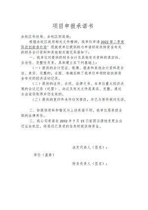 项目申报承诺书 - 副本.docx