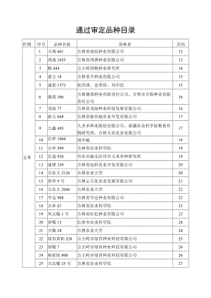 通过审定品种目录.docx
