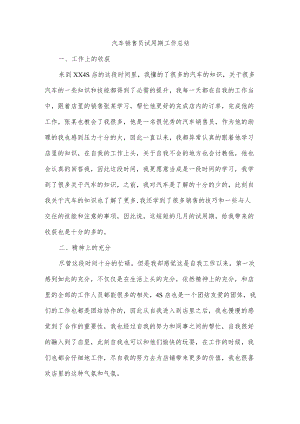 汽车销售员试用期工作总结.docx