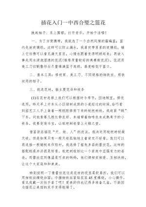 插花入门--中西合璧之篮花.docx