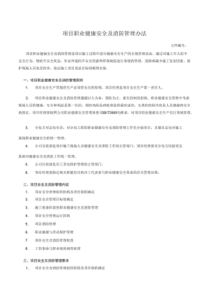 项目职业健康安全及消防管理办法.docx