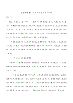 在全市水利工作推进视频会上的讲话.docx