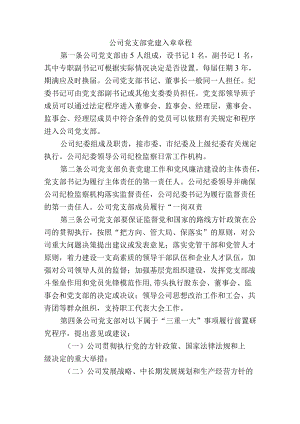 公司党支部党建入章章程.docx