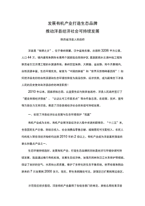 发展有机产业 打造生态品牌.docx