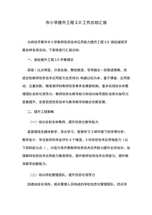 市小学提升工程2.0工作总结汇报.docx