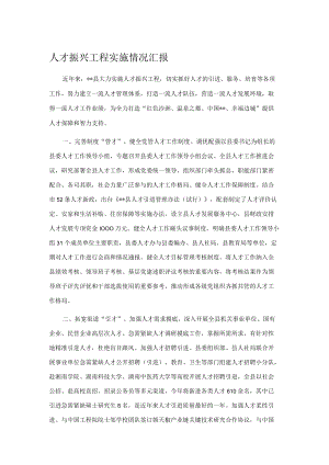 人才振兴工程实施情况汇报 .docx