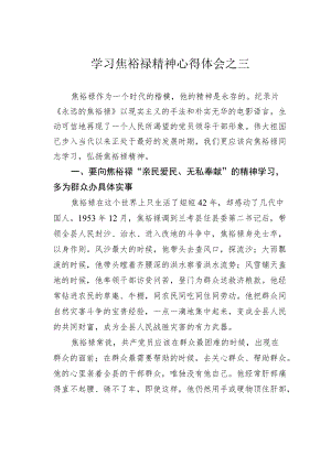 学习焦裕禄精神心得体会之三.docx
