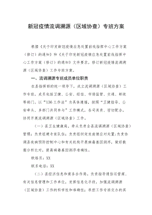 新冠疫情流调溯源（区域协查）专班方案.docx