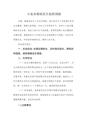 小麦赤霉病发生趋势预报.docx