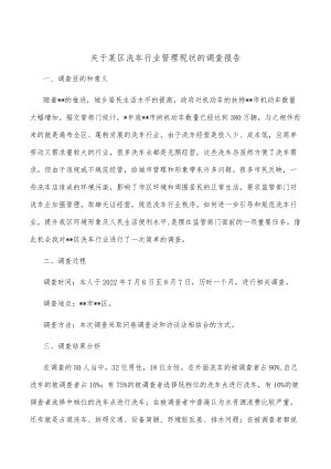 关于某区洗车行业管理现状的调查报告.docx