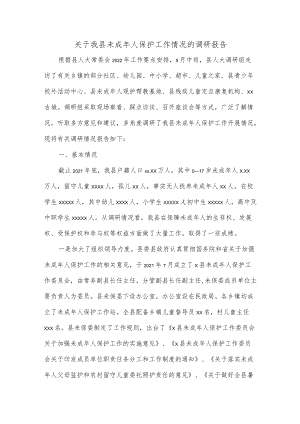 关于我县未成年人保护工作情况的调研报告.docx