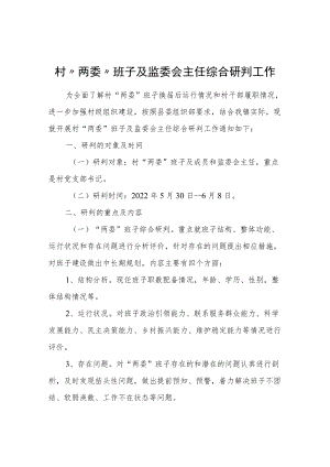 村“两委”班子及监委会主任综合研判工作.docx
